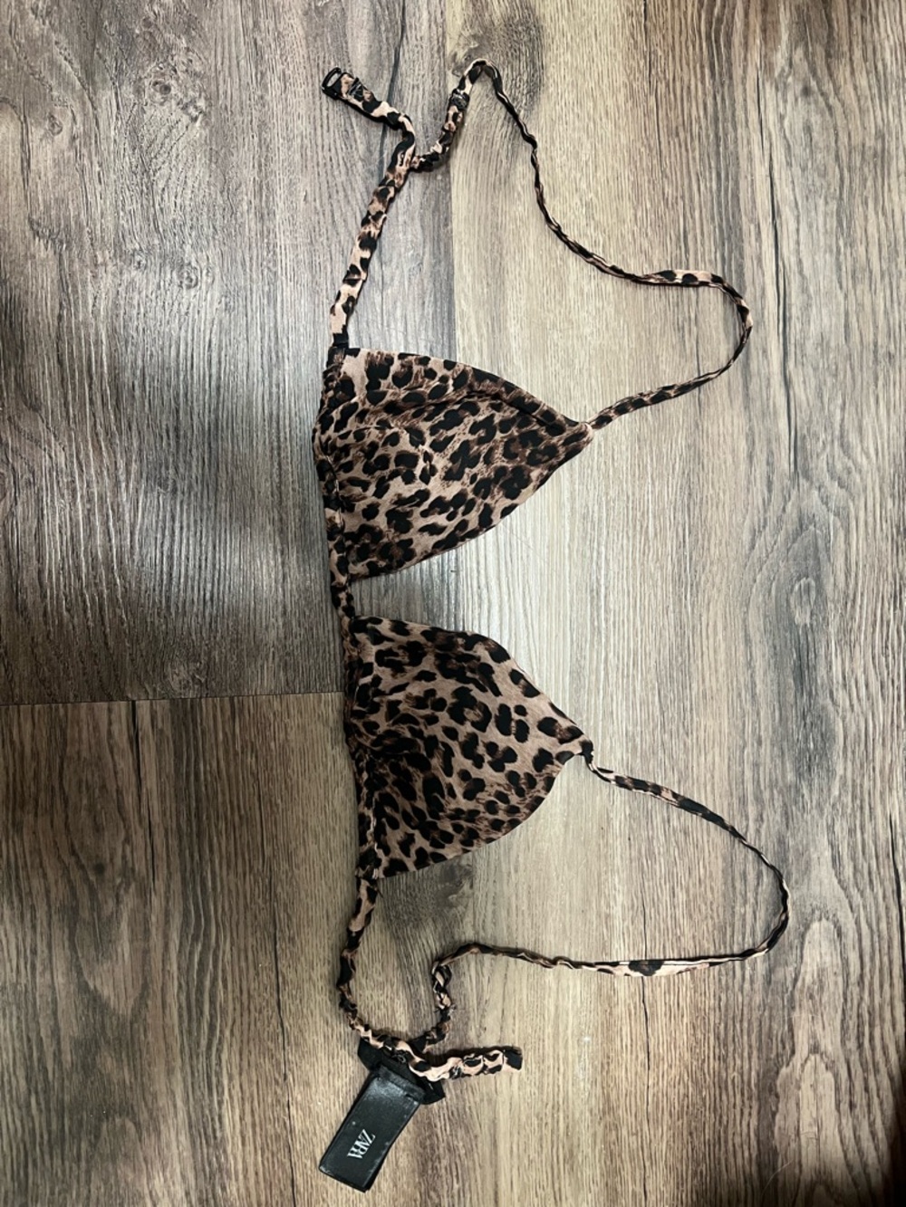 Zara Kate Moss Leopard Print Bikini Top - Brown & Black
